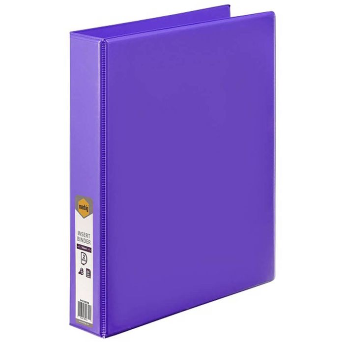 Marbig 2 D-ring Clearview Insert Binder 38mm (A4) (Purple)