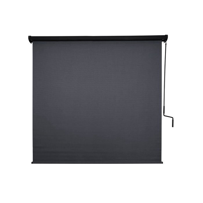 Coolaroo 2.4 x 2.4m Gunmetal Crank Operated Roller Blind with Pelmet