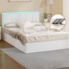 Oikiture Bed Frame Beds Base Gas Lift LED Double