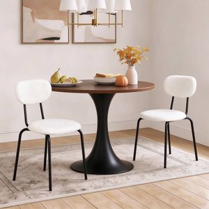 Advwin Set of 2 Dining Chairs Kitchen Chairs Velvet Beige
