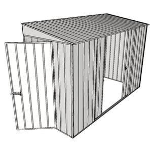Build-A-Shed 1.2 x 3.0 x 2.0m Skillion Double Sliding Side Door Shed - Zinc