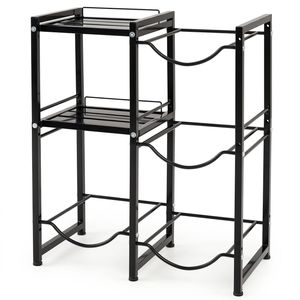 Costway 3-Tier 18.9L Water Jug Holder Heavy Duty Water Bottle Rack Water Dispenser Stand-Black