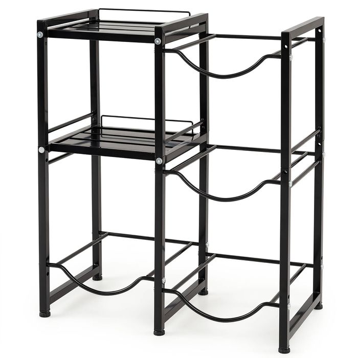Costway 3-Tier 18.9L Water Jug Holder Heavy Duty Water Bottle Rack Water Dispenser Stand-Black