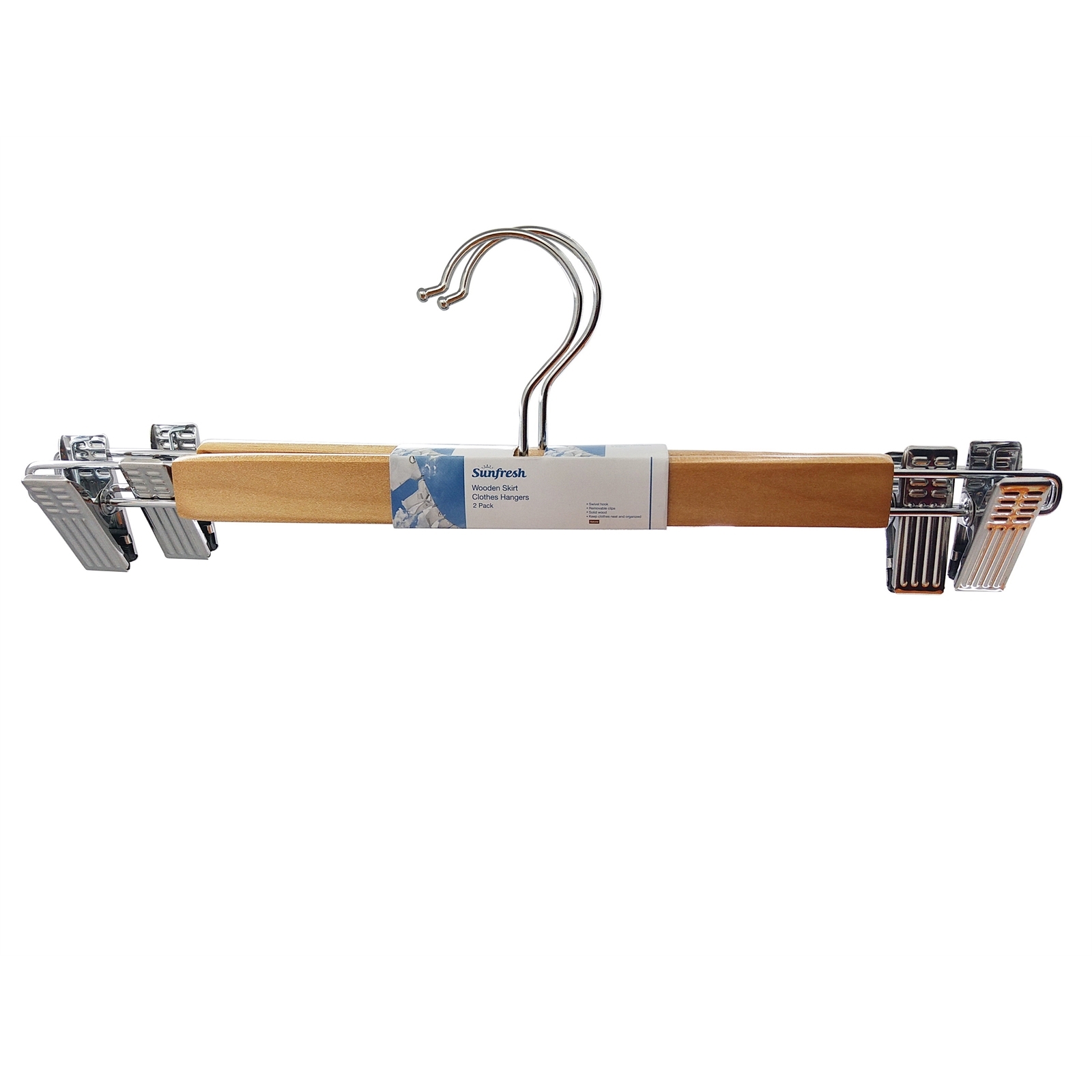 Sunfresh Wooden Skirt Hangers - 2 Pack