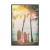 Artey | Sunset Surf Boards - Framed Canvas - Black Frame - 40 x 60cm