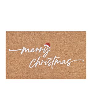 J.Elliot Home PVC Backed Coir Mat 45x75cm Merry Christmas