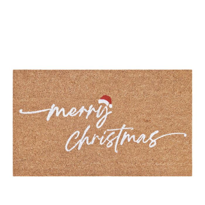 J.Elliot Home PVC Backed Coir Mat 45x75cm Merry Christmas