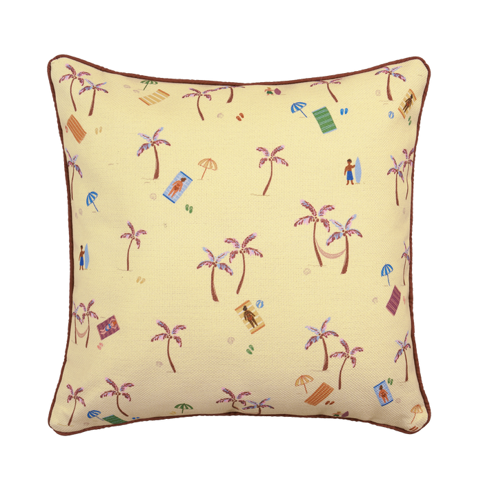 Mimosa 48cm x 48cm Beach Club Motif Butter Outdoor Cushion