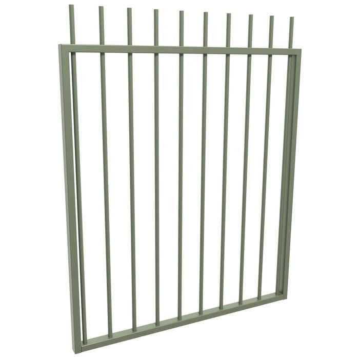 ProtectorAl 975 W x 1200mm H Pale Eucalupt Aluminium Picket Top Pool Gate