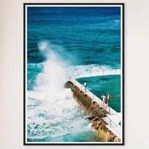 Galrie Bondi Beach Icebergs II Art Print Photography, Black Frame, A0 84 x 119cm (33 x 47inch)