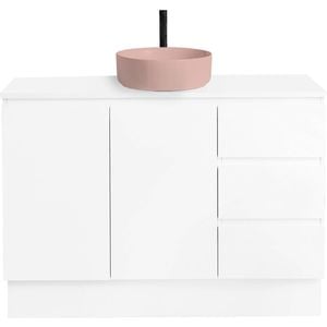 CIBO 1200mm White Nordic Full Height Bathroom Vanity with Pale Pink Countertop Basin