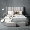 Emilie Double Grey Four Drawers Storage Bed Frame with Wings