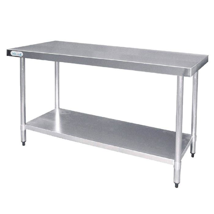 Vogue Stainless Steel Prep Table 1200mm Commercial Kitchen Bench Worktop