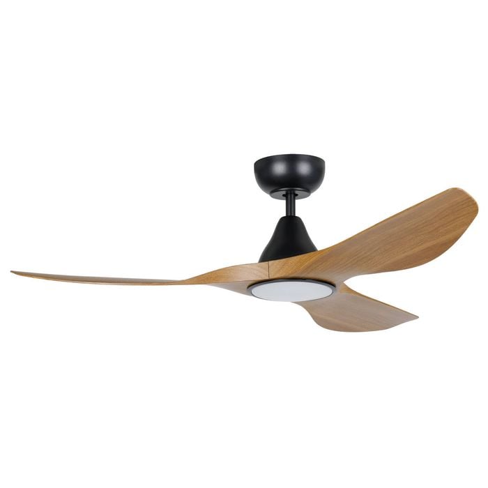 Eglo Surf 48" Dc Fan Led Tri-col Burmese Teak/black