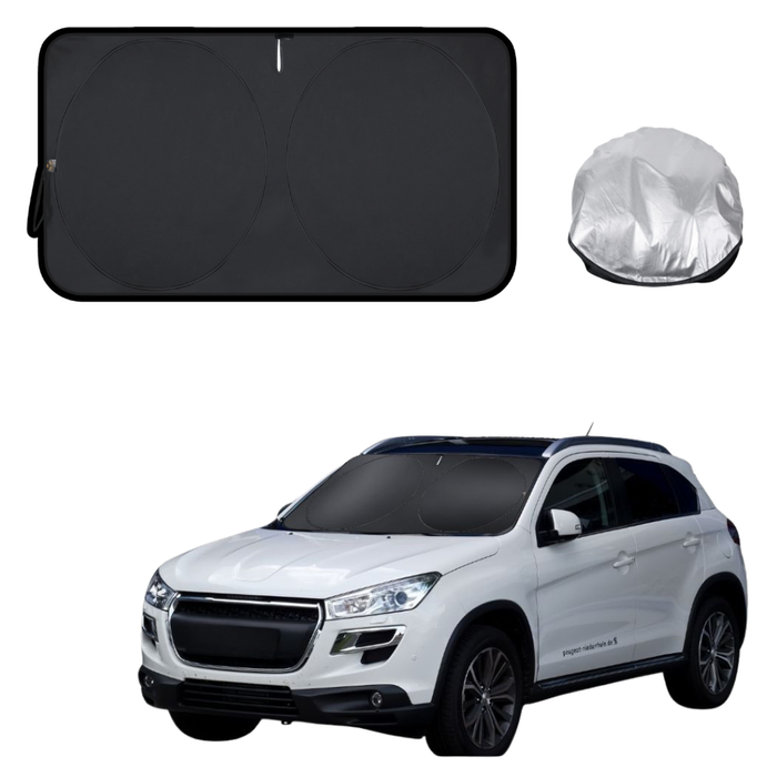 Front Windscreen Sun Shade for Peugeot 4008 SUV 2012 - 2017 - Standard 150 x 85 cm - Black