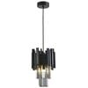 Regina 1 Light Crystal Matt Black Pendant