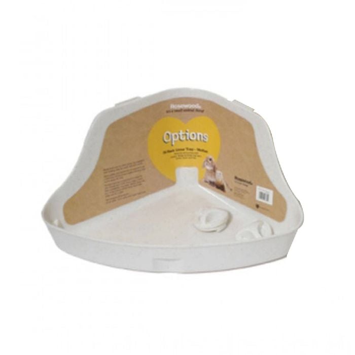 Corner High-Backed Pet Toilet Box Poop Training Rabbit Litter Tray Large White
