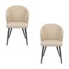 Graz 2pc Set Fabric Dining Chair Beige