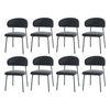 Oikiture 8x Dining Chairs Kitchen Lounge Seat Linen Fabric Accent Chair Grey