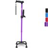 HealthBazaar Quad Cane with Handrail, Streched Walking Cane  Purple