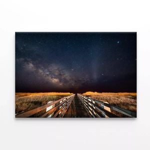 Wooden Bridge with Meadow  Print 100% Australian Made 150 x 100cm  (Stretched)