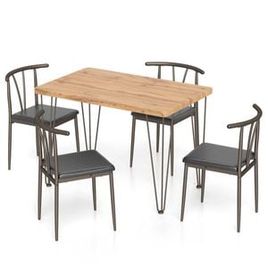 Costway 5pcs Dining Table Set Kitchen Table & 4 Spindle Back Chairs