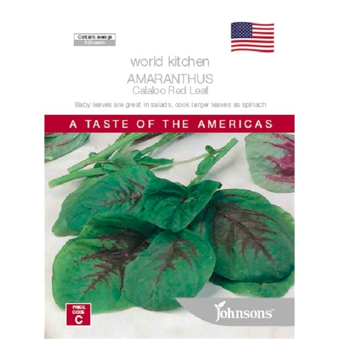 Johnsons Seed Amaranthus Calaloo Red Leaf World Kitchen
