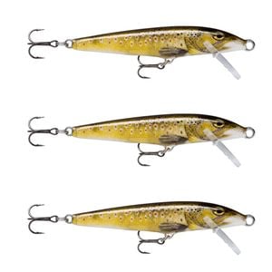 3x Rapala 5cm Original Floating Minnow Hard Body Fishing Lure -Live Brown Trout