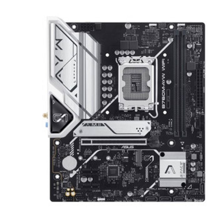 ASUS B760M-AYW WIFI LGA 1700 mATX Motherboard 96GB, 2 X DDR5 , 1 x PCIe 4.0 x16 slot,  2 x M.2 slots , 4 x SATA ,2