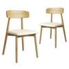 Levede 2x Rubberwood Dining Chairs with PU Leather Seat