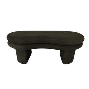 Maestro Furniture River Curved Moden Fabric Bench Seat Ottoman Green