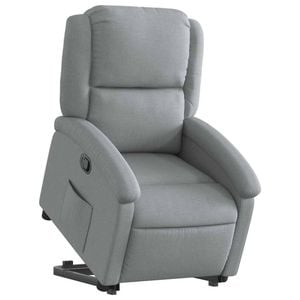 vidaXL Stand up Recliner Chair Office Armchair Single Sofa Light Grey Fabric