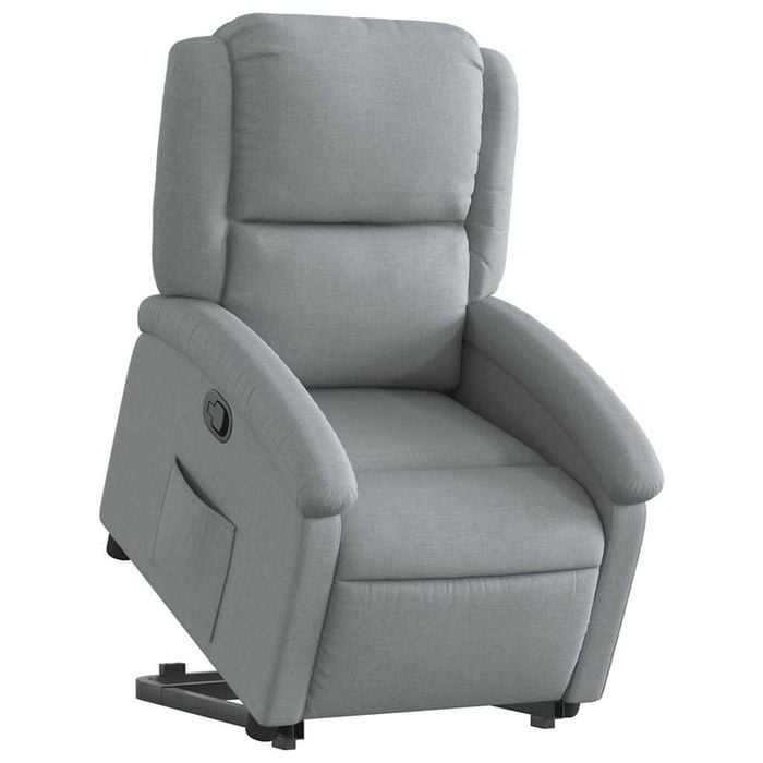vidaXL Stand up Recliner Chair Office Armchair Single Sofa Light Grey Fabric