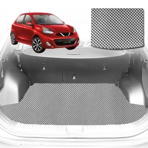6D Diamond Car Boot Mat for Nissan Micra (K13)2010-2017-Hatch-Cargo Mat-Grey-Outback GT