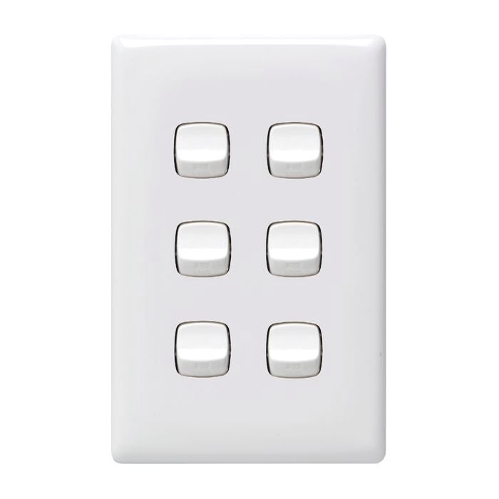 HPM LINEA 6 Gang Wall Switch