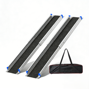 Altus Wheelchair Ramp 2 Pcs 5ft Portable Telescopic Aluminium Swl270 Kg - Black