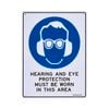 Sandleford 300 x 225mm Hearing and Eye Protection Must Be Worn Plastic Sign