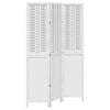 vidaXL Room Divider Privacy Screen Partition 3 Panels White Paulownia