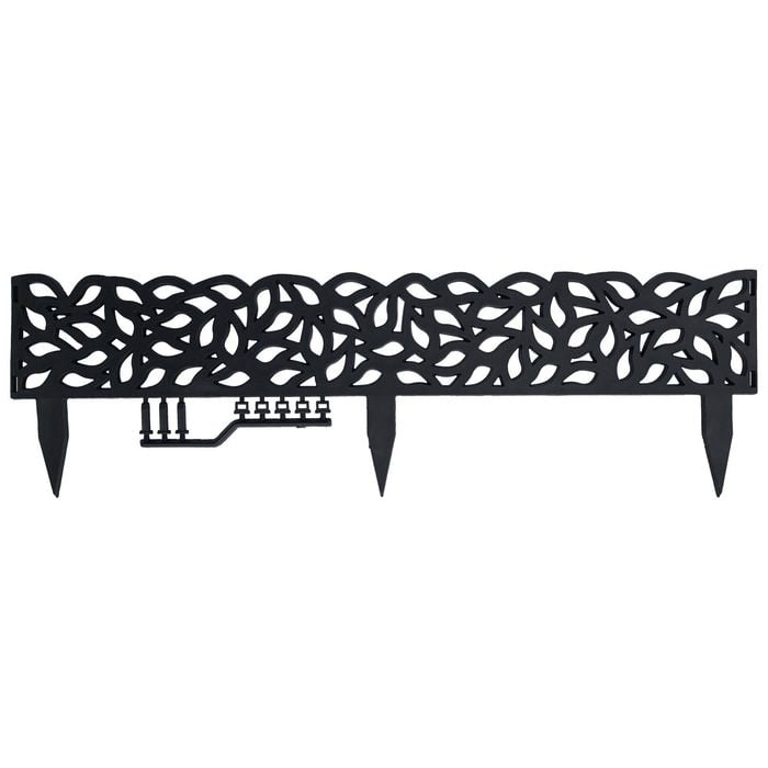 Jack Matrix 900 x 150mm Charcoal Falling Leaves Garden Edging