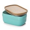 DOWAN Extra Large Airtight Butter Holder Container with Wooden Lid