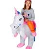 Inflatable Kids Piggyback Ride On Unicorn Costume - One Size