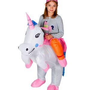 Inflatable Kids Piggyback Ride On Unicorn Costume - One Size