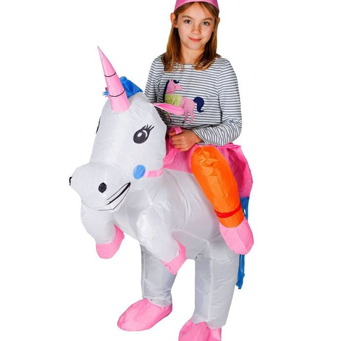 Inflatable Kids Piggyback Ride On Unicorn Costume - One Size