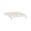 Oikiture White Boucle Bed Frame Base -Double