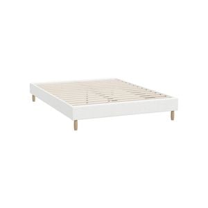 Oikiture White Boucle Bed Frame Base -Double