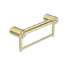 Nero Mecca Care 32mm Grab Rail With Towel Holder 300mm Brushed Gold