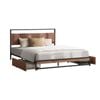Oikiture Metal Bed Frame Double Size Beds Base Platform With 2 Drawers Black