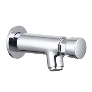 Shaw & Mason Chrome Timed Push Button Wall Mounted Bib Tap WELS 6 Star 5L/Min