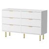 Levede 6-Drawer Textured Tallboy Storage Cabinet White