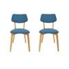 6IXTY Set Of 2 - Jelly Bean Scandinavian Fabric Wooden Dining Chair - Teal
